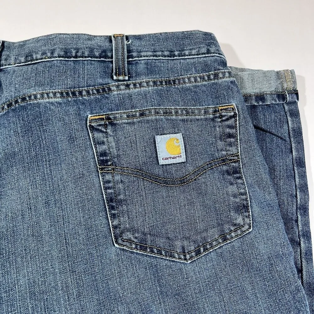 Carhartt BD1483-M Relaxed Fit Medium Wash Denim Jeans Pants Men's 46x30
